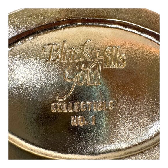 Black Hills Gold Mount Rushmore Oval Trinket Jewelry Box RARE Inlaid Gemstones - Picture 4 of 13